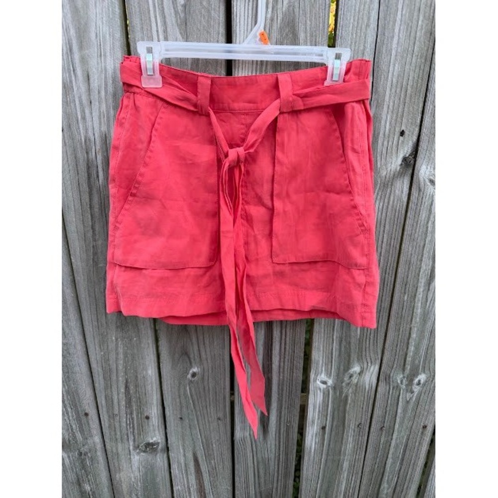 Summer Coastal Old Navy Mini Skirt XS Coral Pink Tie Waist Utility Pockets